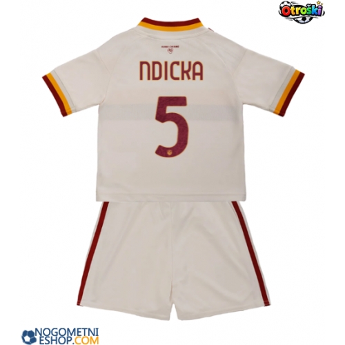Otroški Nogometni dresi AS Roma Evan Ndicka #5 Gostujoči 2026-27 Kratek Rokav (+ Kratke hlače)